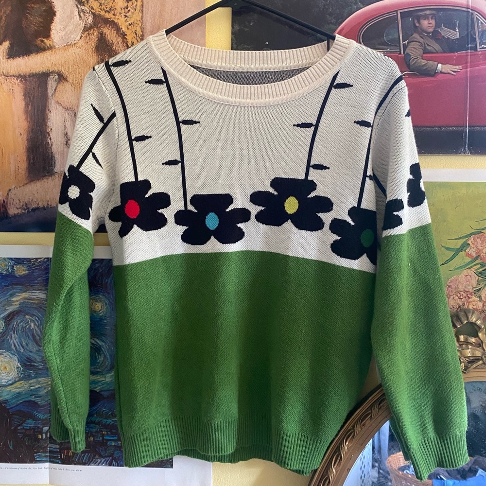 cutesy flower sweater